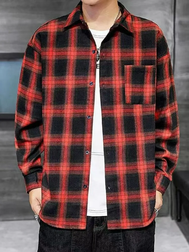 Мужская хлопковая рубашка свободного кроя в клетку с длинным рукавом для осени и весны, молодежная, повседневная, удобная, дышащая, на пуговицах
Мужская хлопковая рубашка свободного кроя в клетку с длинным рукавом для осени и весны, молодежная, повседневная, удобная, дышащая, на пуговицах