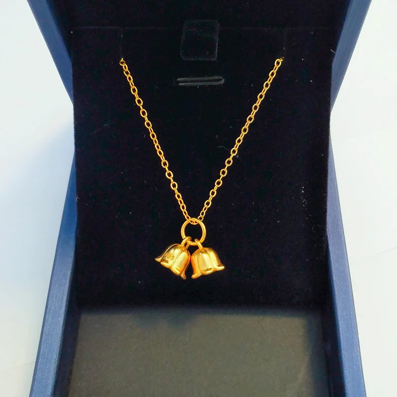 24K Au999 Gold Color Twin Lotus Orchid Clavicle Necklace, Women's Elegant Lily of the Valley Pendant, Luxury Fashion Jewelry Gif
24K Au999 Gold Color Twin Lotus Orchid Clavicle Necklace, Women's Elegant Lily of the Valley Pendant, Luxury Fashion Jewelry Gif