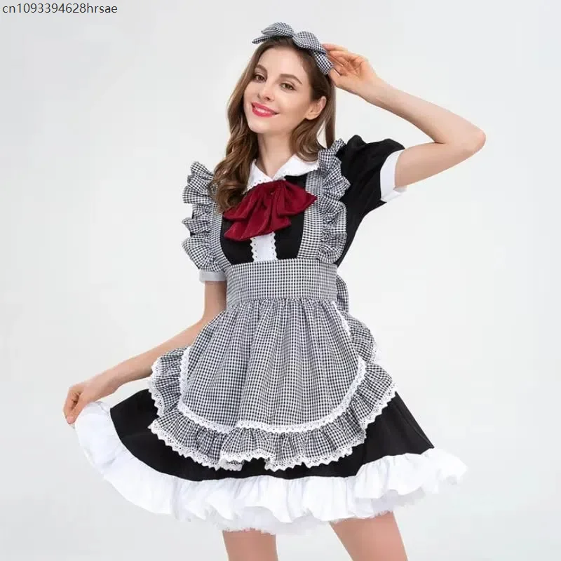 2025 Grey Checkered Maid Outfit Carnival Anime Cospaly Costume Lolita Short Sleeved Dress Servant Wear with Apron
2025 Grey Checkered Maid Outfit Carnival Anime Cospaly Costume Lolita Short Sleeved Dress Servant Wear with Apron