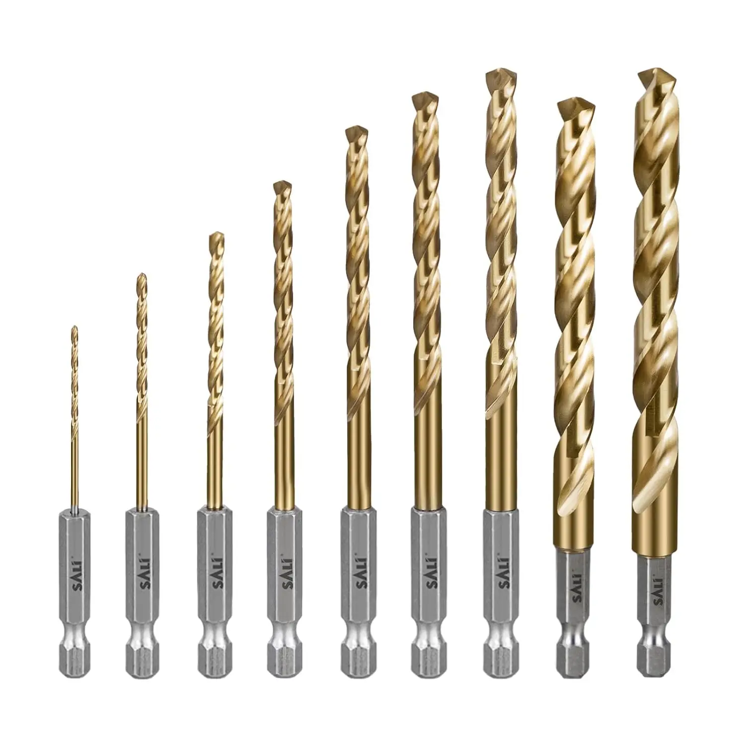 Cobalt Drill Bit Set, 9 Pack 1/16-3/8 Inch Hex Shank HSS Jobber Bits for Metal, Wood, Aluminum, Copper, Alloy Steel
Cobalt Drill Bit Set, 9 Pack 1/16-3/8 Inch Hex Shank HSS Jobber Bits for Metal, Wood, Aluminum, Copper, Alloy Steel