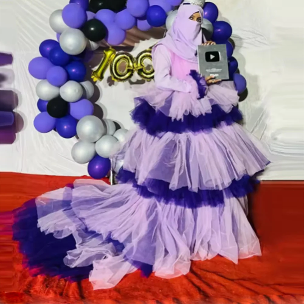 Saudi Arabia Tiered Long Skirt Women Formal Wear Lavender And Blue Sweep Train Tulle Puffy Skirt Wedding Party Long Skirt
Saudi Arabia Tiered Long Skirt Women Formal Wear Lavender And Blue Sweep Train Tulle Puffy Skirt Wedding Party Long Skirt