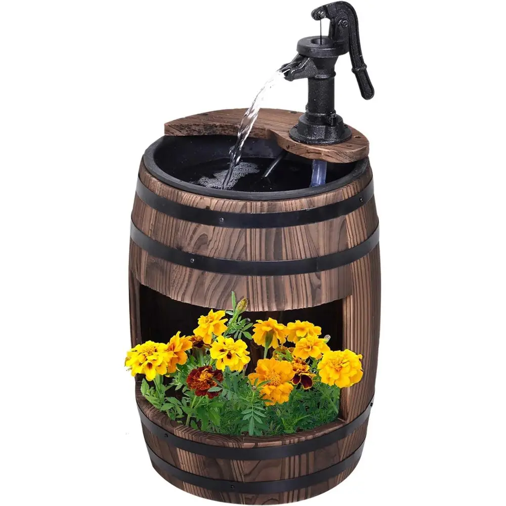 23" H Outdoor Water ountain Wood and Plastic Rustic Barrel Pump Garden Decor or Outside Backyard
23" H Outdoor Water ountain Wood and Plastic Rustic Barrel Pump Garden Decor or Outside Backyard