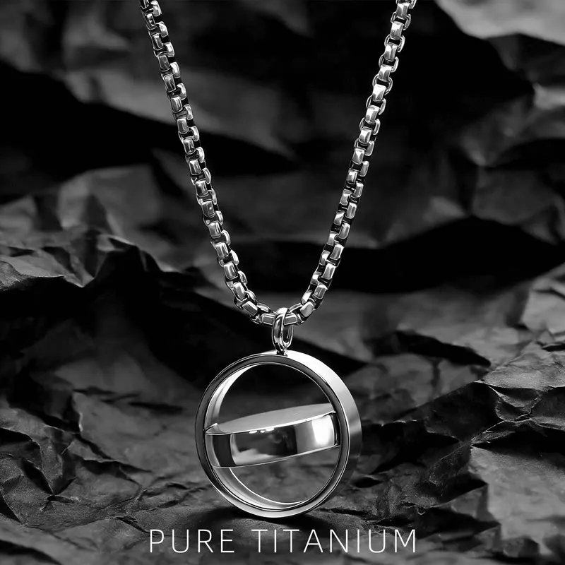 New Pure Titanium Transfer Tag Pendant Necklace Men's Vintage Pendant Gift Women's Rotatable Alloy Support DIY Custom Engraving
New Pure Titanium Transfer Tag Pendant Necklace Men's Vintage Pendant Gift Women's Rotatable Alloy Support DIY Custom Engraving