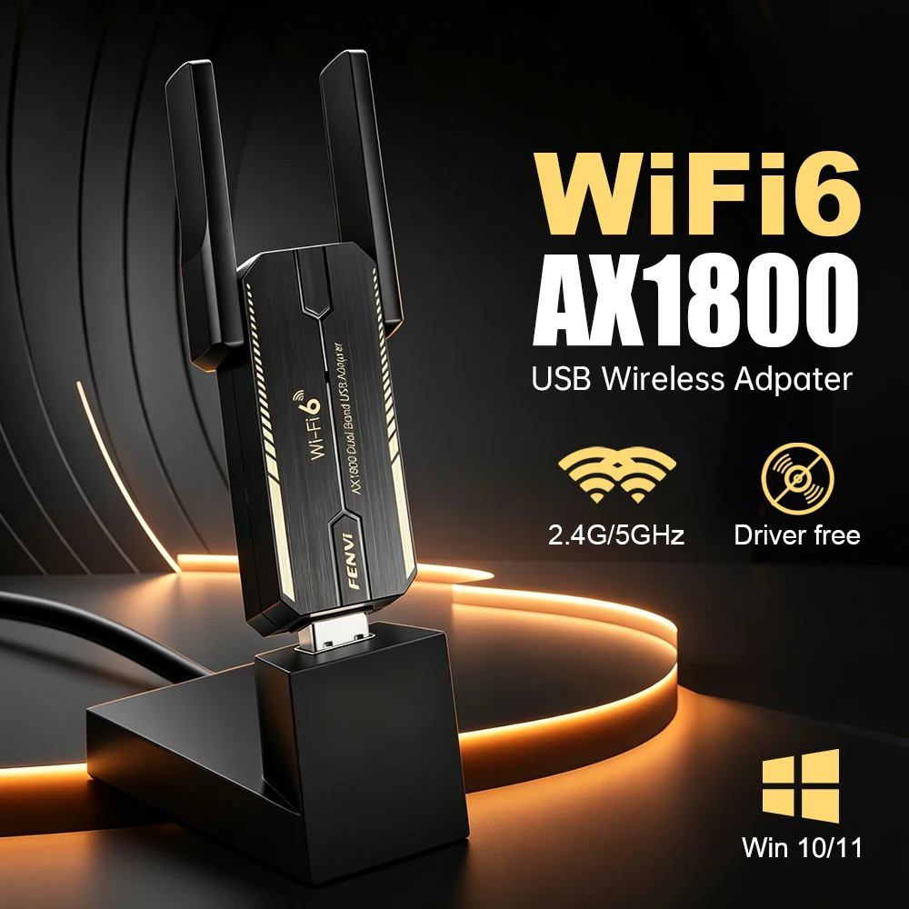WiFi 6 AX1800 USB WiFi Adapter With Base Dual Band 2.4G/5G USB 3.0 Network Card Wireless Adapter Laptop PC For Windows 10/11
WiFi 6 AX1800 USB WiFi Adapter With Base Dual Band 2.4G/5G USB 3.0 Network Card Wireless Adapter Laptop PC For Windows 10/11