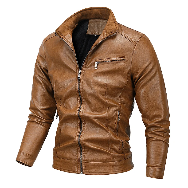 Korean Style Trendy and Handsome Leather Jacket Men's Velvet Thickened Motorcycle
Korean Style Trendy and Handsome Leather Jacket Men's Velvet Thickened Motorcycle