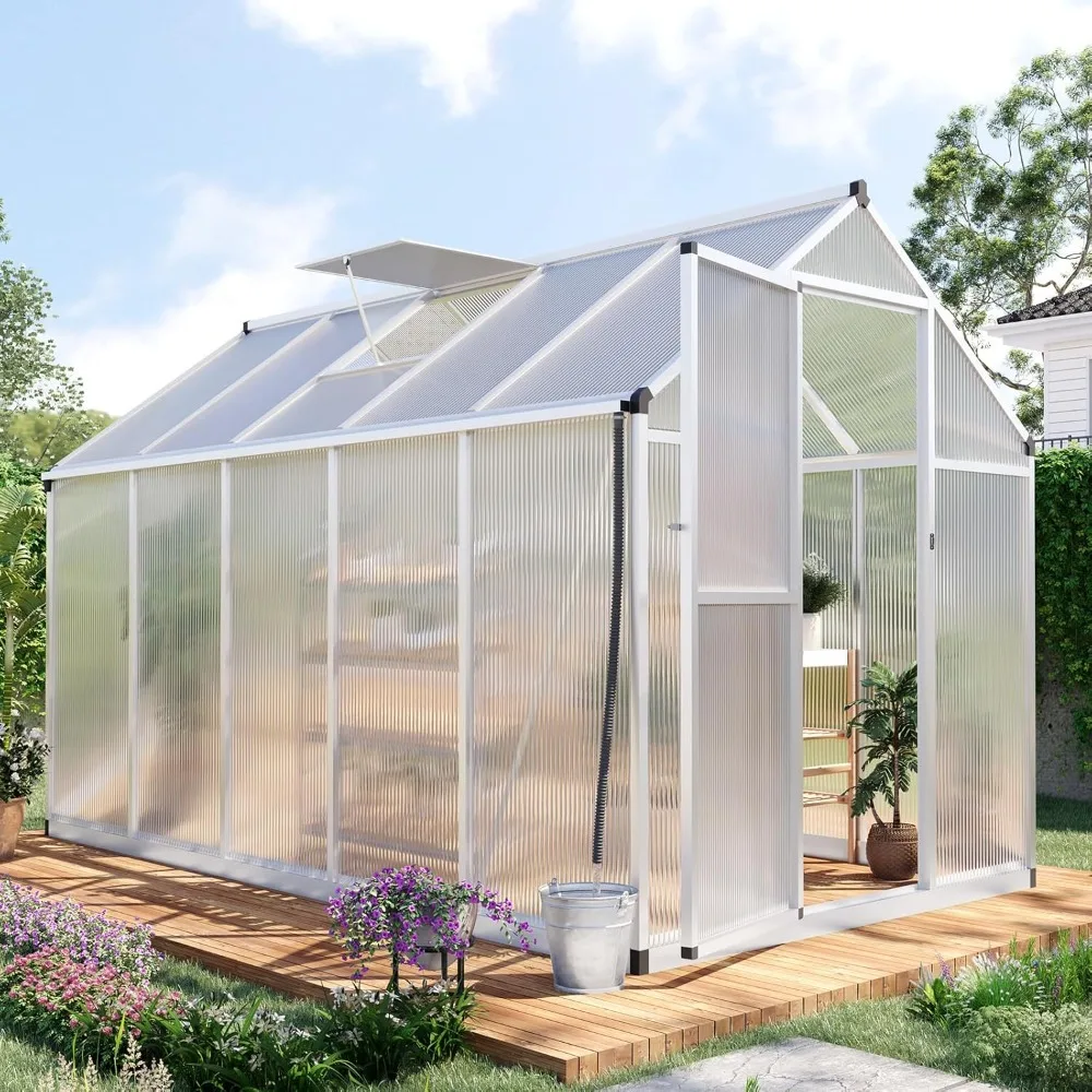 Premium Greenhouse for Outdoors, 10x6FT Polycarbonate Quick-Setup Large Walk-in Aluminum Frame Greenhouse
Premium Greenhouse for Outdoors, 10x6FT Polycarbonate Quick-Setup Large Walk-in Aluminum Frame Greenhouse