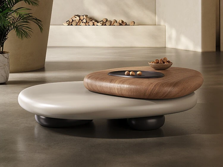 Original pebble rotating coffee table designer spot size apartment Italian living room tea table
Original pebble rotating coffee table designer spot size apartment Italian living room tea table