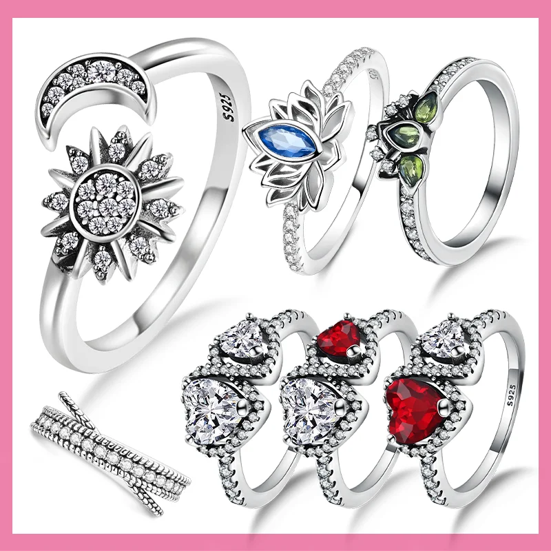 925 Sterling Silver Ring Star Moon Sun Shine for Women Engagement Ring Women's Luxury Jewelry Holiday Gift
925 Sterling Silver Ring Star Moon Sun Shine for Women Engagement Ring Women's Luxury Jewelry Holiday Gift