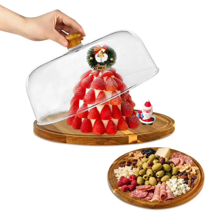 With Acrylic Lid, Round Acacia Cake Holder With Cover, 2in1 Cake Plate with Dome, Dessert Table Display Set For Party, Charcuter
With Acrylic Lid, Round Acacia Cake Holder With Cover, 2in1 Cake Plate with Dome, Dessert Table Display Set For Party, Charcuter