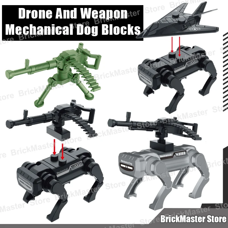 MOC Military War Scene Aircraft Mechanical Dog Aerial Vehicle Weapons Accessories Building Blocks Army Infantry Bricks Toys Gift
MOC Military War Scene Aircraft Mechanical Dog Aerial Vehicle Weapons Accessories Building Blocks Army Infantry Bricks Toys Gift