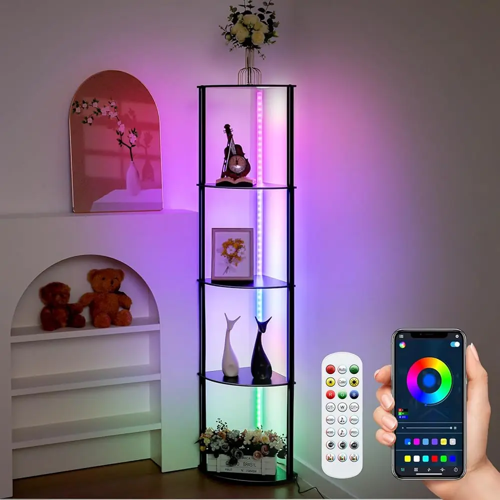 5 Tiers Corner Shelf With Light Display Bookshelf With Light Floor Lamp With Shelves Corner Storage Cabinet Decor For Living
5 Tiers Corner Shelf With Light Display Bookshelf With Light Floor Lamp With Shelves Corner Storage Cabinet Decor For Living