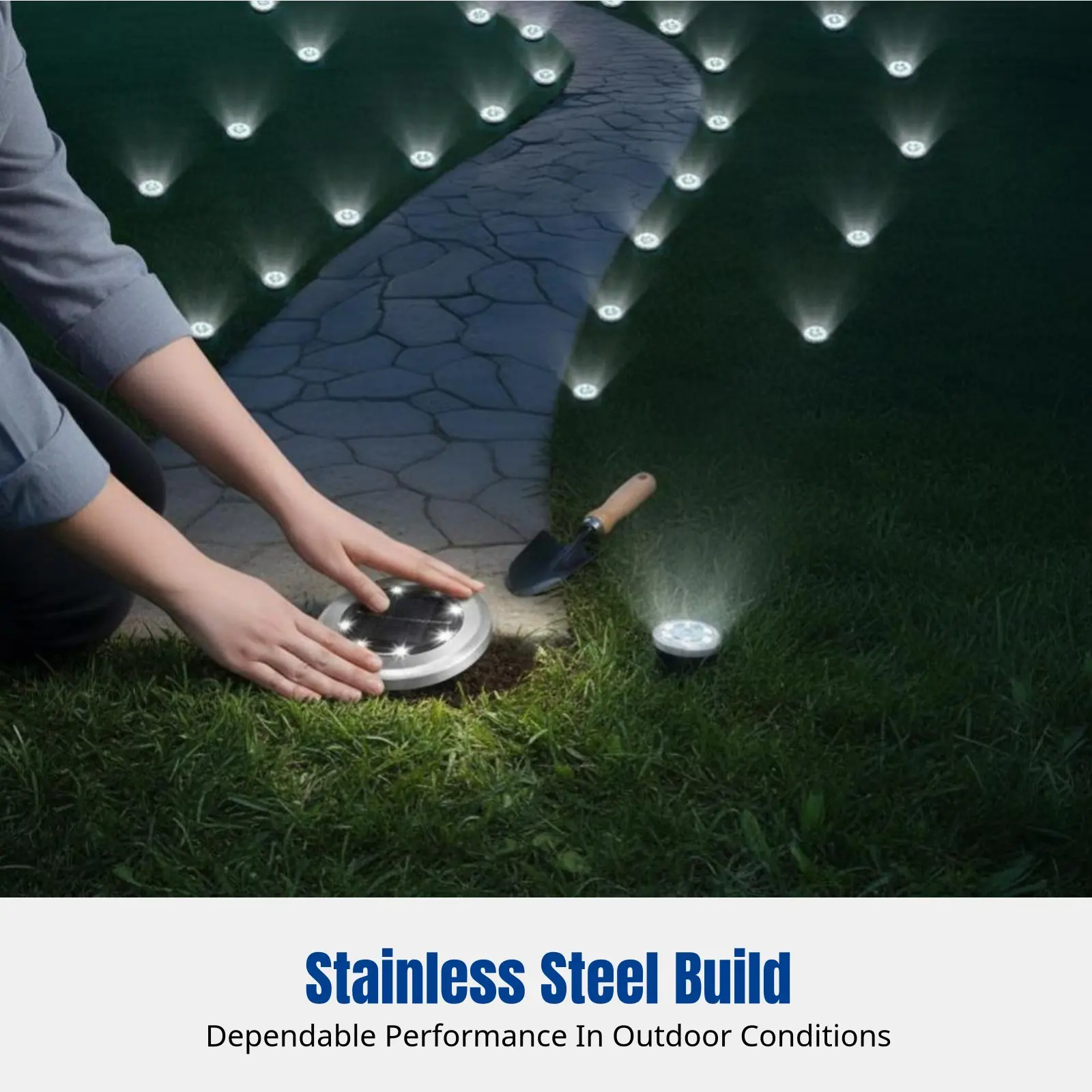 Solar Garden Light, 8 LED, Stainless Steel, Outdoor Lawn, Walkway, Ground Post Light
Solar Garden Light, 8 LED, Stainless Steel, Outdoor Lawn, Walkway, Ground Post Light