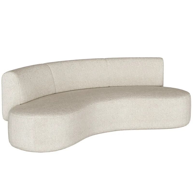 Nordic fabric sofa, living room small apartment lamb wool creative curved light luxury white sofa
Nordic fabric sofa, living room small apartment lamb wool creative curved light luxury white sofa