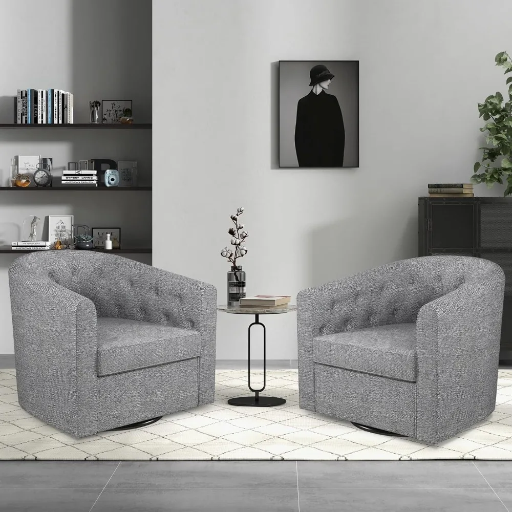 Swivel Barrel Accent Chair Set of 2, Comfy Fabric Round Swivel Cuddle Chair for Nursery Living Room Bedroom Office, Light Gray
Swivel Barrel Accent Chair Set of 2, Comfy Fabric Round Swivel Cuddle Chair for Nursery Living Room Bedroom Office, Light Gray