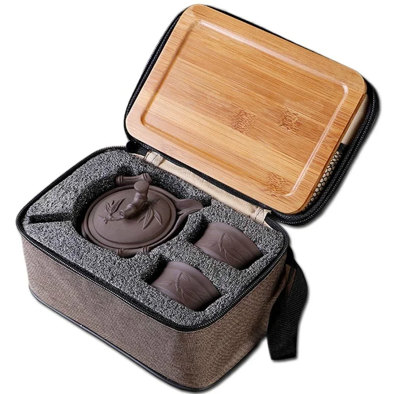 Portable Company Business Gifts Outdoor Travel Tea Set One Purple Clay Pot Two-Cup
Portable Company Business Gifts Outdoor Travel Tea Set One Purple Clay Pot Two-Cup