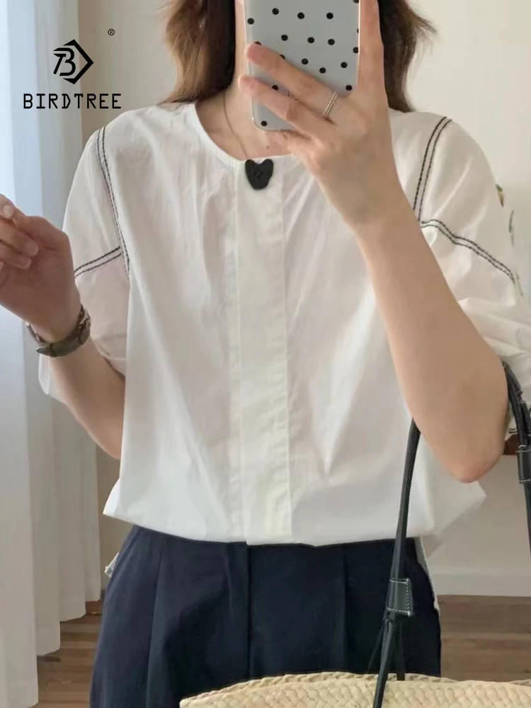 New Summer Cotton Casual Short Sleeve Shirt Women O Neck Tops Girl Loose Fashion Temperament OL Blouses 2024 Autumn T45002QC
New Summer Cotton Casual Short Sleeve Shirt Women O Neck Tops Girl Loose Fashion Temperament OL Blouses 2024 Autumn T45002QC