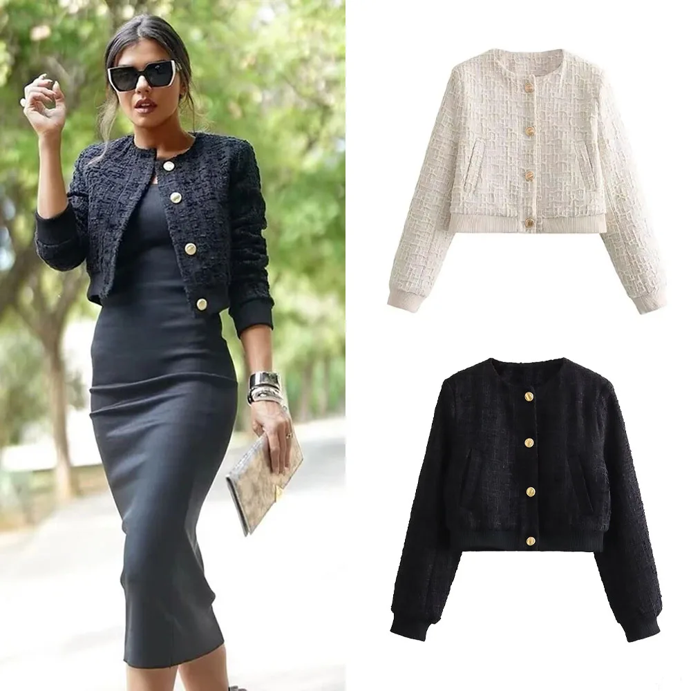 Early Autumn 2024 Elegant Luxury Women Tweed Coat Long Sleeve Single Breast Loose Bomber Jacket Female Crop Top Y2K Cardigan
Early Autumn 2024 Elegant Luxury Women Tweed Coat Long Sleeve Single Breast Loose Bomber Jacket Female Crop Top Y2K Cardigan