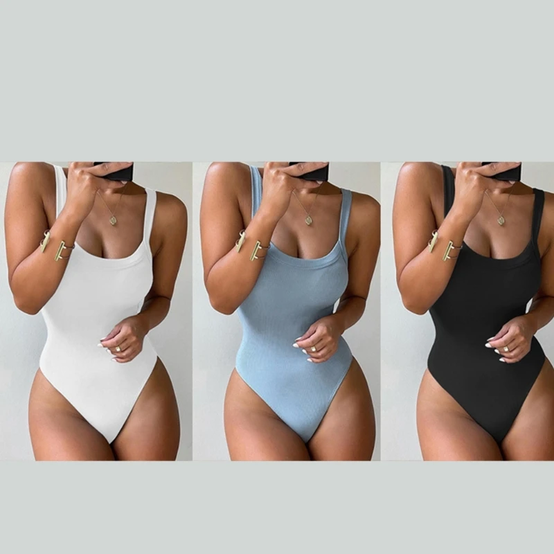 Women Spaghetti Strap Bodysuit Summer Solid U-Neck Sleeveless Ribbed Knit Seamless Bodycon Cami Jumpsuit Romper Streetwear
Women Spaghetti Strap Bodysuit Summer Solid U-Neck Sleeveless Ribbed Knit Seamless Bodycon Cami Jumpsuit Romper Streetwear