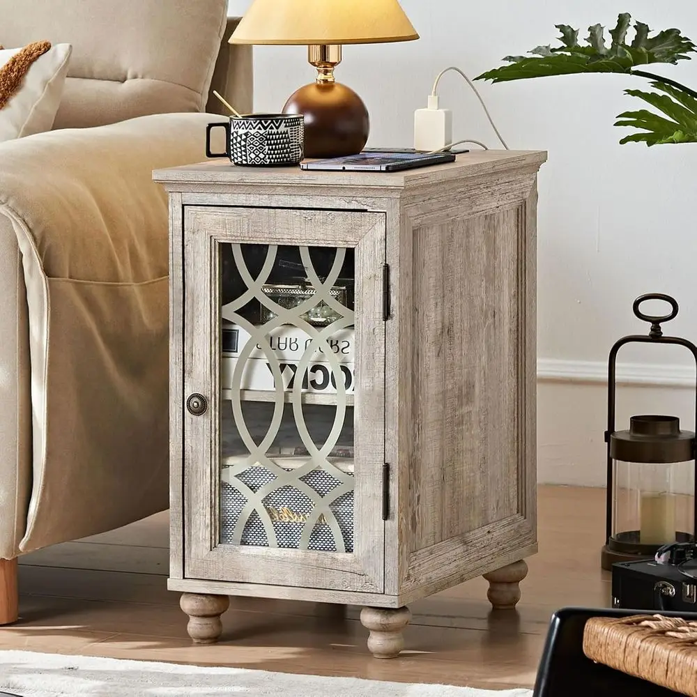 Compact Charging Side Table, Glass-Door Nightstand, Adjustable Storage End Tables for Modern Living and Bedrooms
Compact Charging Side Table, Glass-Door Nightstand, Adjustable Storage End Tables for Modern Living and Bedrooms