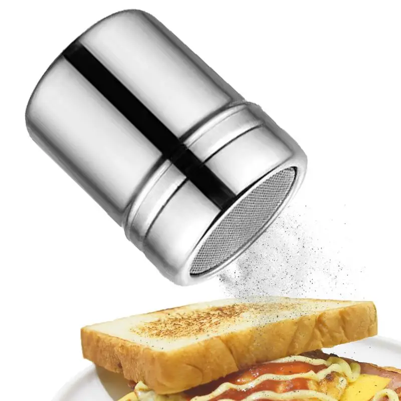 Silver stainless steel mesh tube type dusters Stainless Steel Powder Sifter with Lid cocoa Flour Shake Kitchen Supplies
Silver stainless steel mesh tube type dusters Stainless Steel Powder Sifter with Lid cocoa Flour Shake Kitchen Supplies