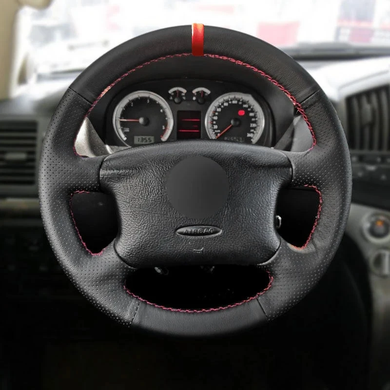 For VW Golf 4 MK4 1998 - 2004 For Passat B5 1998 - 2005 Hand Stitched Car Steering Wheel Cover Trim Black Leather with red strip
For VW Golf 4 MK4 1998 - 2004 For Passat B5 1998 - 2005 Hand Stitched Car Steering Wheel Cover Trim Black Leather with red strip