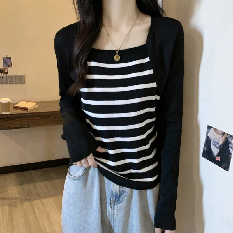 Slimming Effectiveness plus Size Knitwear Long Sleeve Striped Base Layer Spring New Style Fashion Women's Clothing Fat Sister
Slimming Effectiveness plus Size Knitwear Long Sleeve Striped Base Layer Spring New Style Fashion Women's Clothing Fat Sister