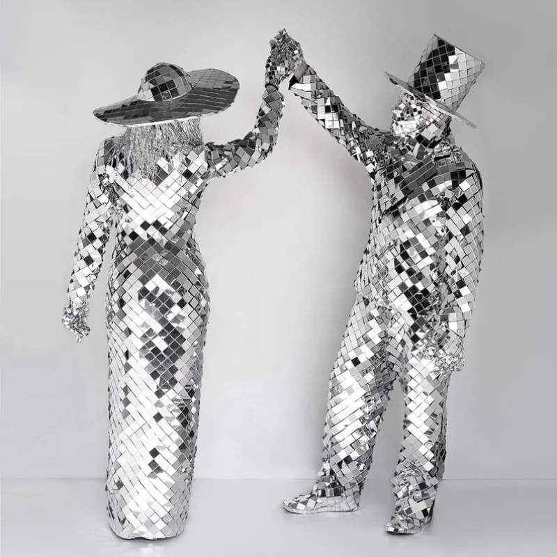 Custom Size Silver Mirror Men's Clothing Glass Suit Christmas Party Clothing Sexy Women's Disco Clothing
Custom Size Silver Mirror Men's Clothing Glass Suit Christmas Party Clothing Sexy Women's Disco Clothing
