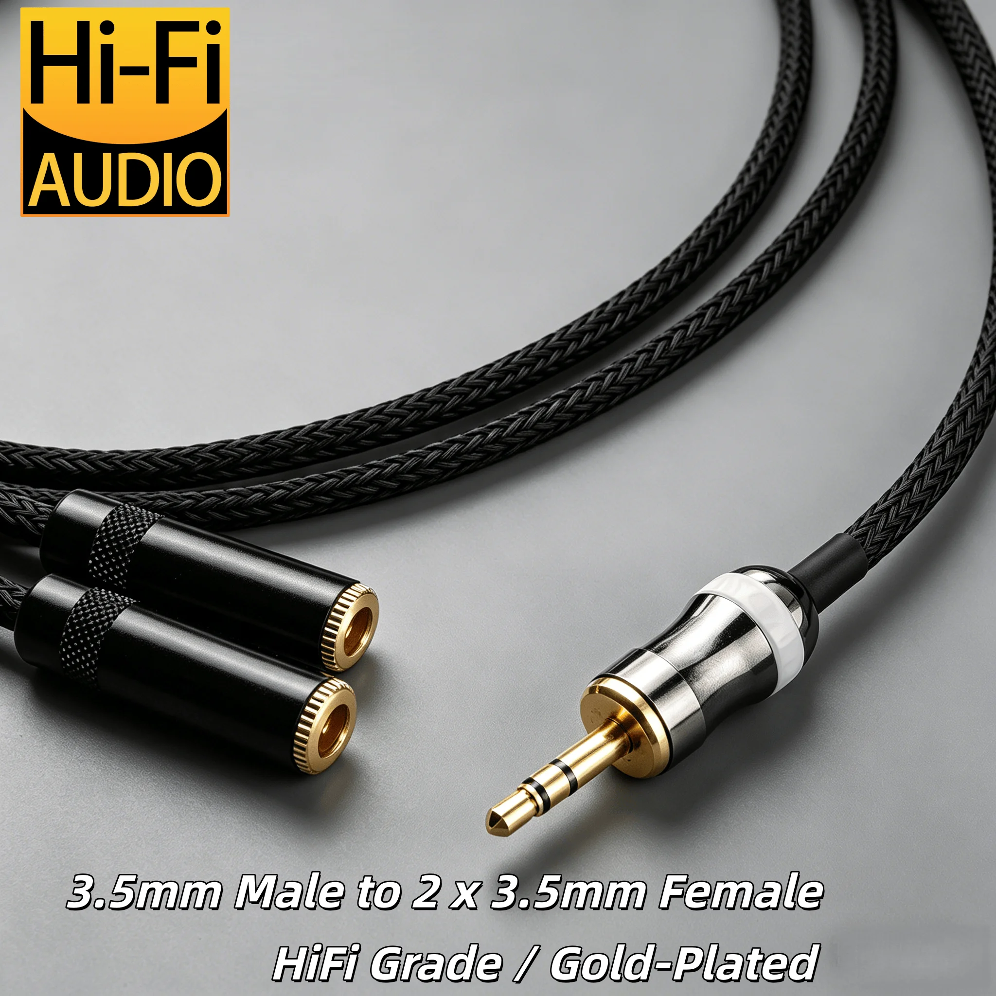 audiocrast 3.5mm Y-Type Audio Splitter Cable, 1 Male to 2 Female Gold-Plated Cord for Headphone & MP3 Player
audiocrast 3.5mm Y-Type Audio Splitter Cable, 1 Male to 2 Female Gold-Plated Cord for Headphone & MP3 Player
