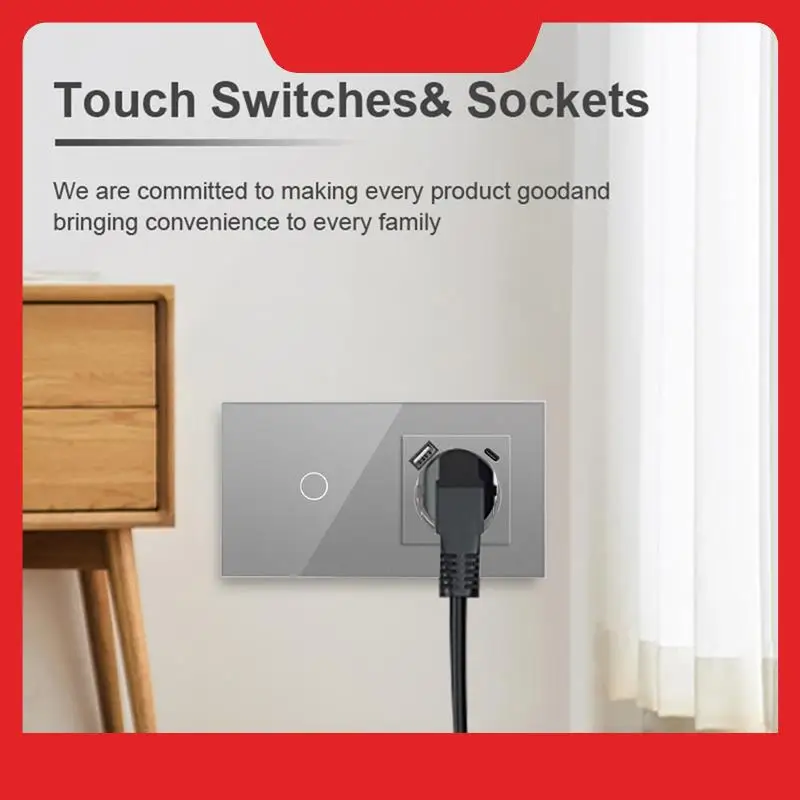 16A Wall Power Socket Touch Sensor Switch Europe Russia Spain Germany Grey Crystal Glass Panel Home Improvement B EU Plug
16A Wall Power Socket Touch Sensor Switch Europe Russia Spain Germany Grey Crystal Glass Panel Home Improvement B EU Plug