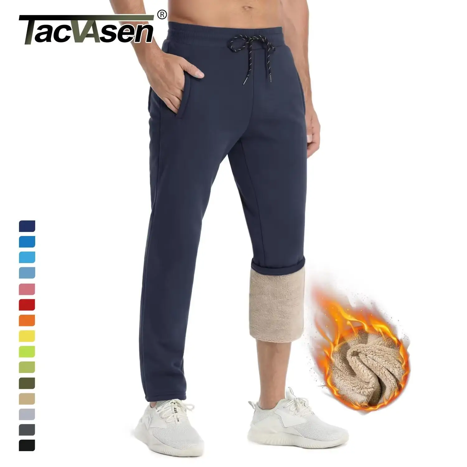 TACVASEN Winter Fleece Pants Mens Thicken Warm Thermal Trousers Drawstring Elastic Waist Jogging Pants Fitness Running Jogger
TACVASEN Winter Fleece Pants Mens Thicken Warm Thermal Trousers Drawstring Elastic Waist Jogging Pants Fitness Running Jogger