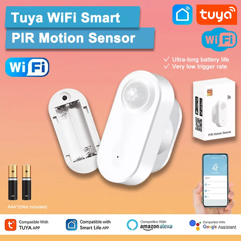 Tuya WiFi Human PIR Motion Sensor Motion Detecter 360° Rotatable Linked Smart Home Smart Security Alarm Alexa Google Assistant
Tuya WiFi Human PIR Motion Sensor Motion Detecter 360° Rotatable Linked Smart Home Smart Security Alarm Alexa Google Assistant