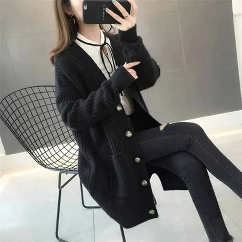 Korean Women Spring Autumn Loose Fitting Mid Length Version Cardigan Knitwear Jacket Female Fashion New Cardigans Sweater Coat
Korean Women Spring Autumn Loose Fitting Mid Length Version Cardigan Knitwear Jacket Female Fashion New Cardigans Sweater Coat