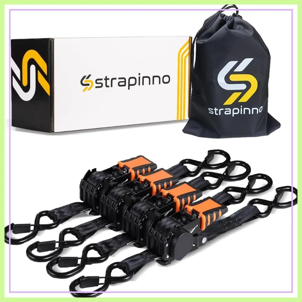 4pcs Retractable Ratchet Straps 1in x 6ft, Secure Tie-Downs with Rubber-Coated Steel Handles, S-Hooks & Durable Hardware, 1500LBS Breaking Strength
4pcs Retractable Ratchet Straps 1in x 6ft, Secure Tie-Downs with Rubber-Coated Steel Handles, S-Hooks & Durable Hardware, 1500LBS Breaking Strength