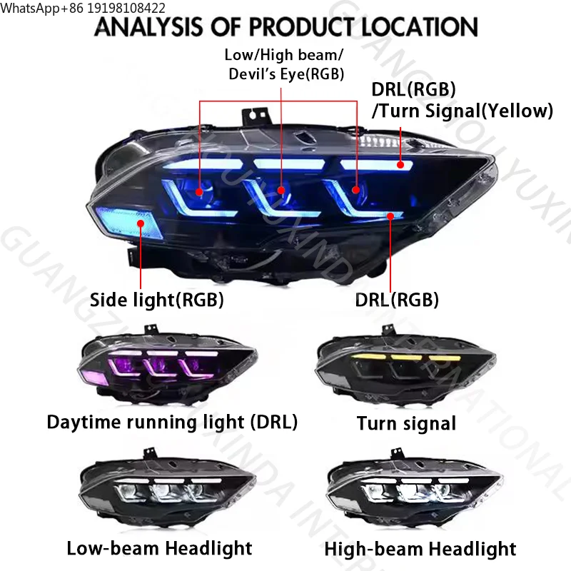 Фара в сборе Yuxinda Auto LED для Ford Mustang GT 2018-2023, автомобильная RGB-фара, аксессуары и запчасти для Mustang 18-23
Фара в сборе Yuxinda Auto LED для Ford Mustang GT 2018-2023, автомобильная RGB-фара, аксессуары и запчасти для Mustang 18-23
