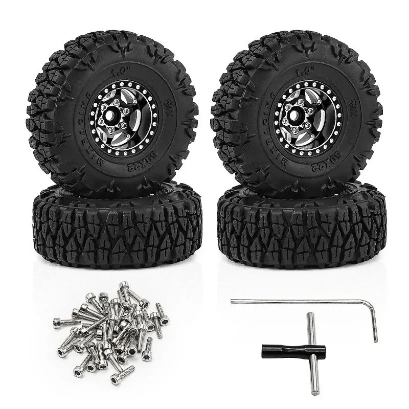 4pcs 60mm Metal 1.0" Beadlock Wheel Rim Rubber Tire Set for 1/18 1/24 RC Crawler Axial SCX24 AX24 TRX4M FCX24 Upgrade Parts
4pcs 60mm Metal 1.0" Beadlock Wheel Rim Rubber Tire Set for 1/18 1/24 RC Crawler Axial SCX24 AX24 TRX4M FCX24 Upgrade Parts