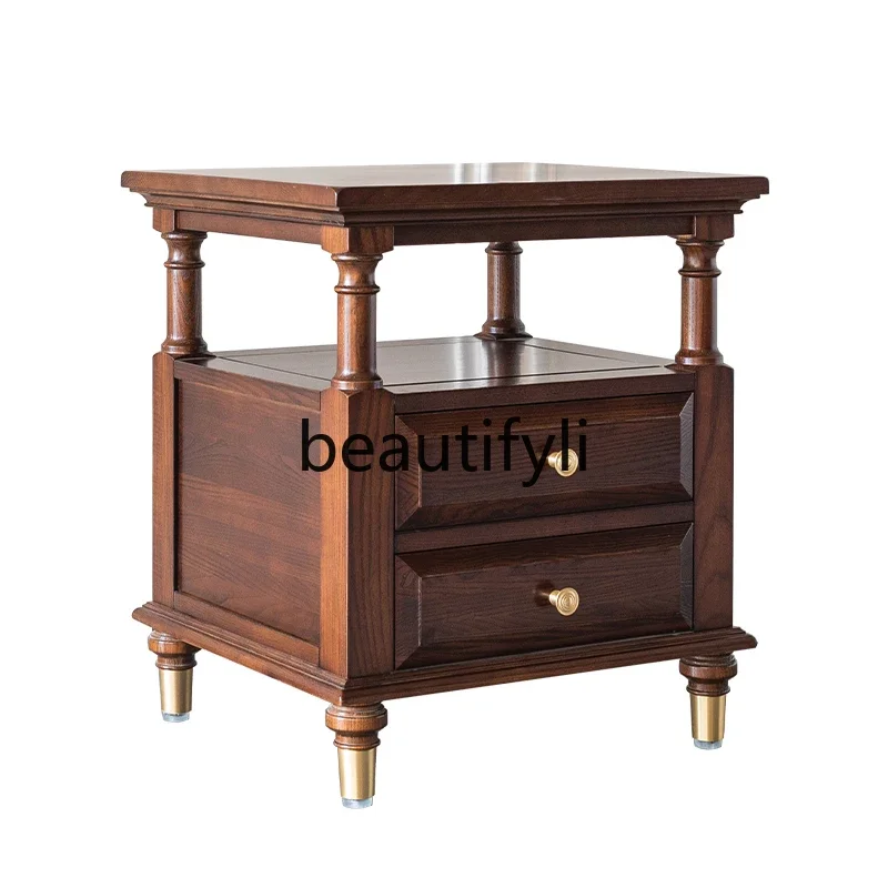 Sofa side few light luxury living room small coffee table brass solid wood mini cabinet
Sofa side few light luxury living room small coffee table brass solid wood mini cabinet