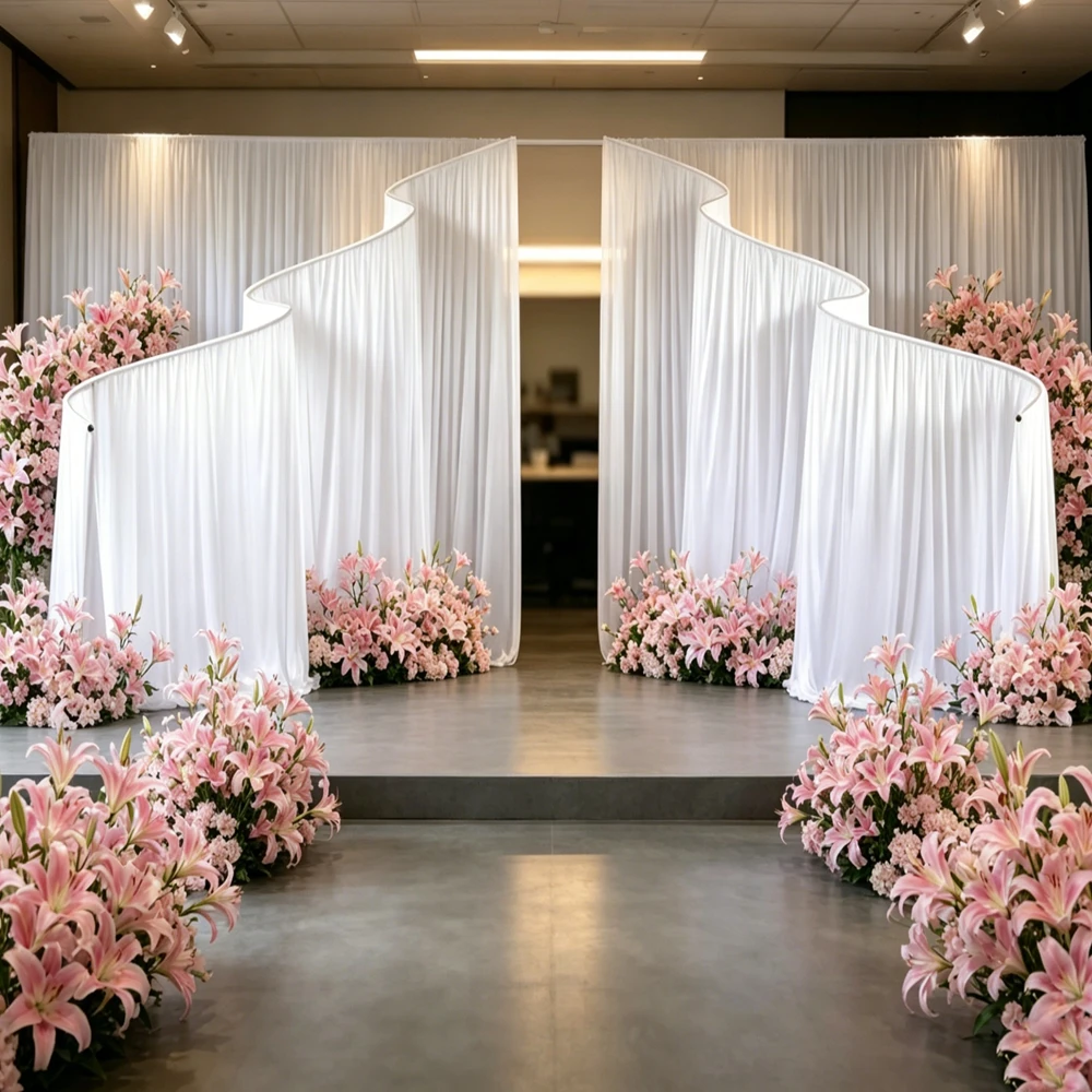 Luxurious White Wedding Props Arch Decoration Backdrop Curtain Drape for Wedding Events Ceremony Decoration
Luxurious White Wedding Props Arch Decoration Backdrop Curtain Drape for Wedding Events Ceremony Decoration