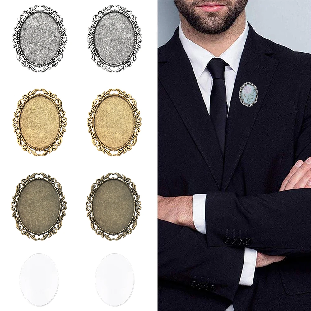 6Pcs Vintage Alloy Brooch Cabochon Bezel Settings with 6Pcs Glass Transparent Glass Cabochons
6Pcs Vintage Alloy Brooch Cabochon Bezel Settings with 6Pcs Glass Transparent Glass Cabochons