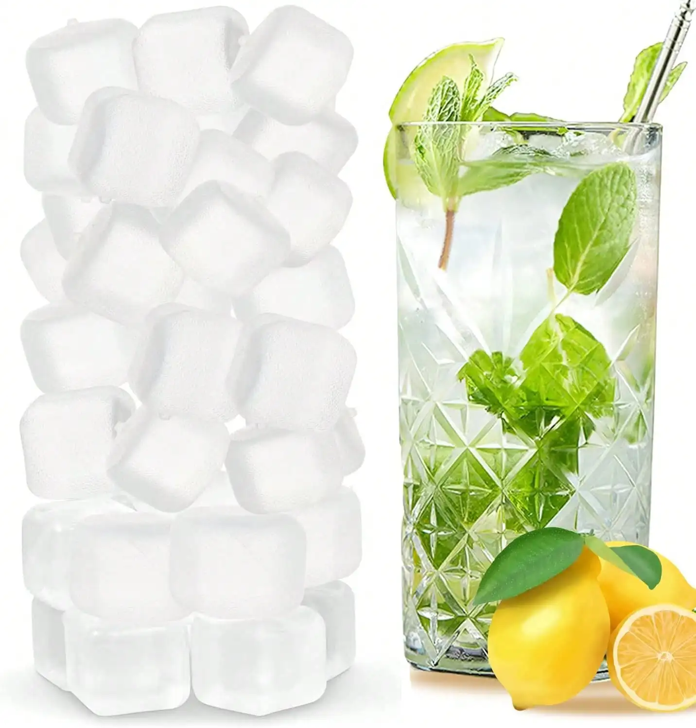 50 Reusable Cubes For Drinks Refreezable Plastic For Chilled Beverages Without Dilution Perfect For Cocktails Wine Beer Coffee Easy Wash Reuse
50 Reusable Cubes For Drinks Refreezable Plastic For Chilled Beverages Without Dilution Perfect For Cocktails Wine Beer Coffee Easy Wash Reuse
