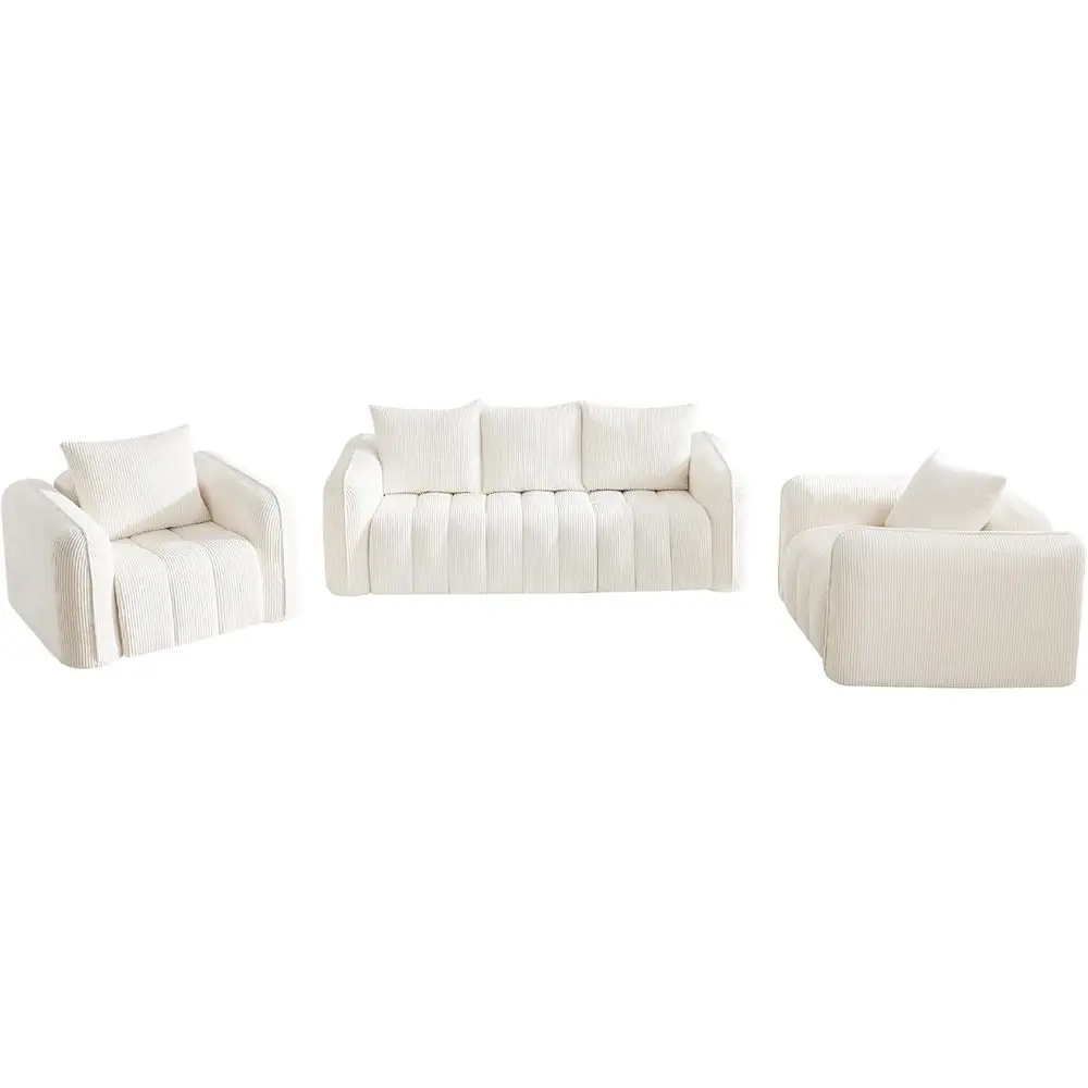 Corduroy BonelLiving Room Sets, ern Upholstered 3 Seater Soa with 2 Signle Accent Chairs, Comy Deep Seat Cloud Soa Couch Sets or
Corduroy BonelLiving Room Sets, ern Upholstered 3 Seater Soa with 2 Signle Accent Chairs, Comy Deep Seat Cloud Soa Couch Sets or