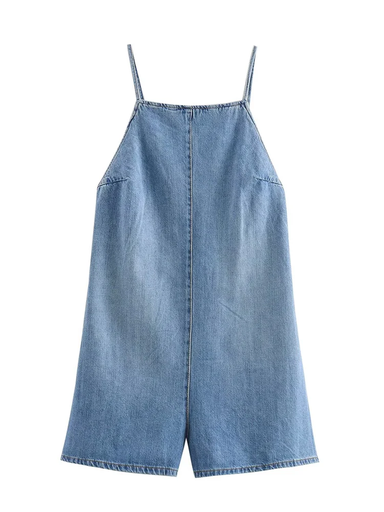 Willshela Women Fashion Denim Blue Backless Zipper Mini Bodysuits Vintage Thin Straps Square Collar Female Chic Lady Rompers
Willshela Women Fashion Denim Blue Backless Zipper Mini Bodysuits Vintage Thin Straps Square Collar Female Chic Lady Rompers