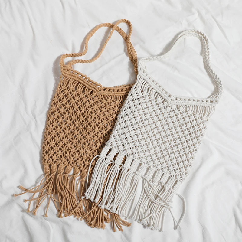 New Thick Cotton Thread Tassel Straw Bag Hollow Shoulder Woven Bag Casual Handbag Beach Bag
New Thick Cotton Thread Tassel Straw Bag Hollow Shoulder Woven Bag Casual Handbag Beach Bag