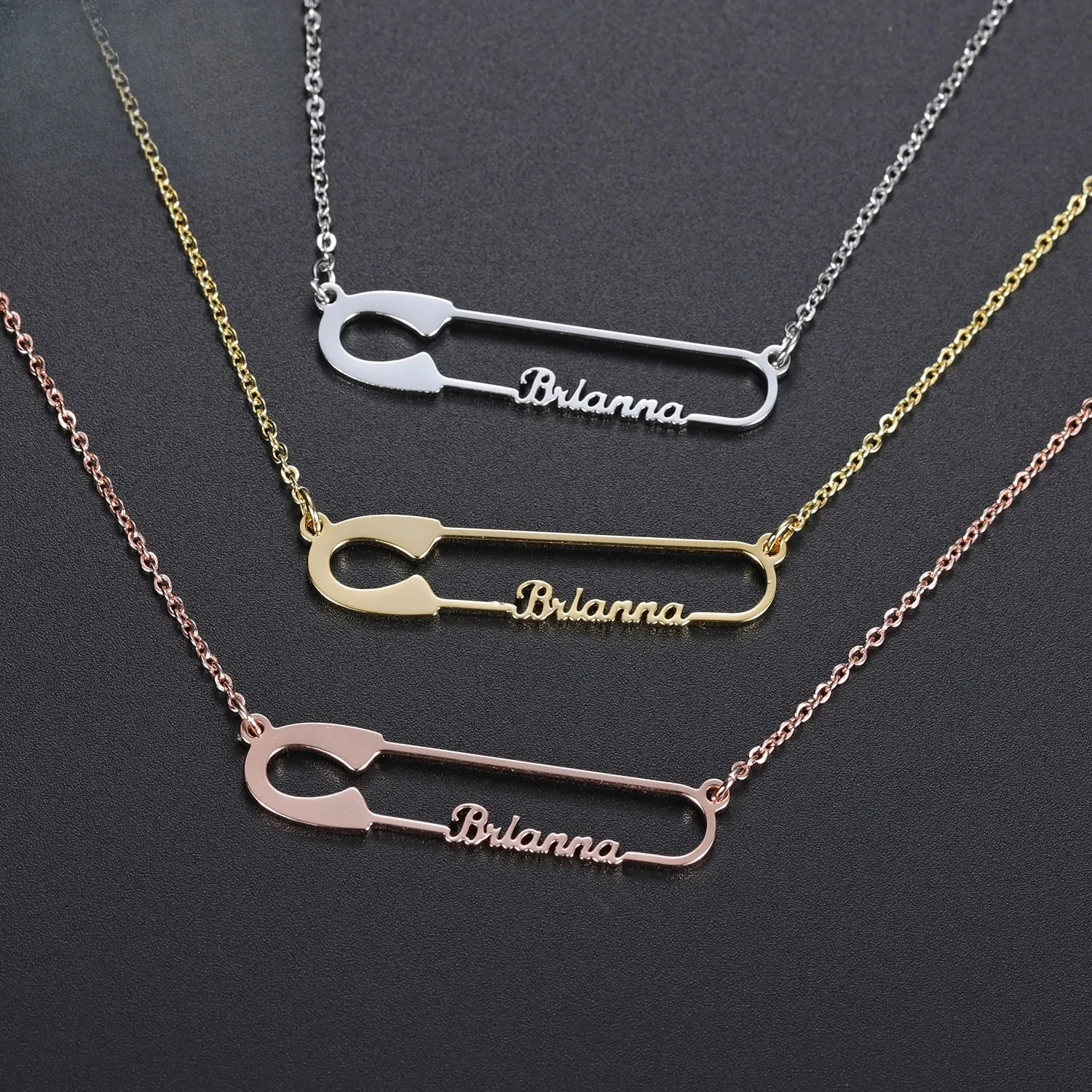 Personalized Letter & Safety Pin Charm Necklace&Pendant Stainless Steel Custom Nameplate Necklaces for Women Christmas Gifts
Personalized Letter & Safety Pin Charm Necklace&Pendant Stainless Steel Custom Nameplate Necklaces for Women Christmas Gifts