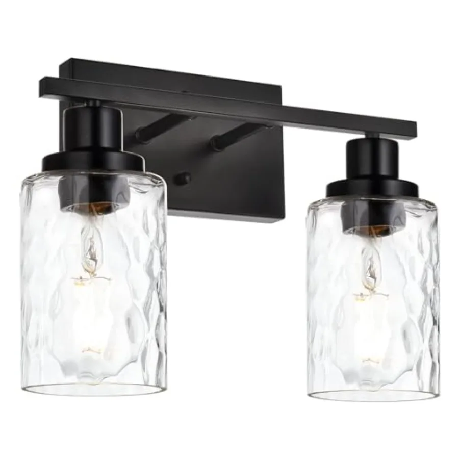 Indoor Wall Sconce Lighting 2-Light Matte with Clear Hammered Glass, Modern Bathroom Vanity Light Fixtures Wall Lamp for Mirror
Indoor Wall Sconce Lighting 2-Light Matte with Clear Hammered Glass, Modern Bathroom Vanity Light Fixtures Wall Lamp for Mirror