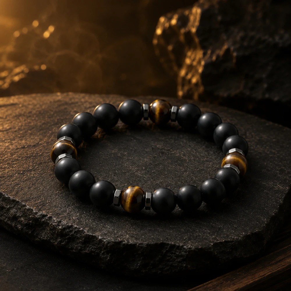 Natural Stone Bracelet Obsidian Black Tiger Eye Beads Unisex Meaningful Jewelry Gift
Natural Stone Bracelet Obsidian Black Tiger Eye Beads Unisex Meaningful Jewelry Gift