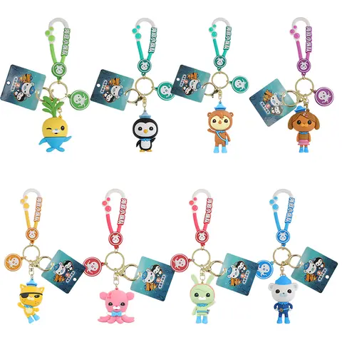 Original Octonauts Keychain Figure Toys Cartoon Animal Peso Kwazii Tweak Dashi Shellington Pendant Key Ring Pvc Model Dolls