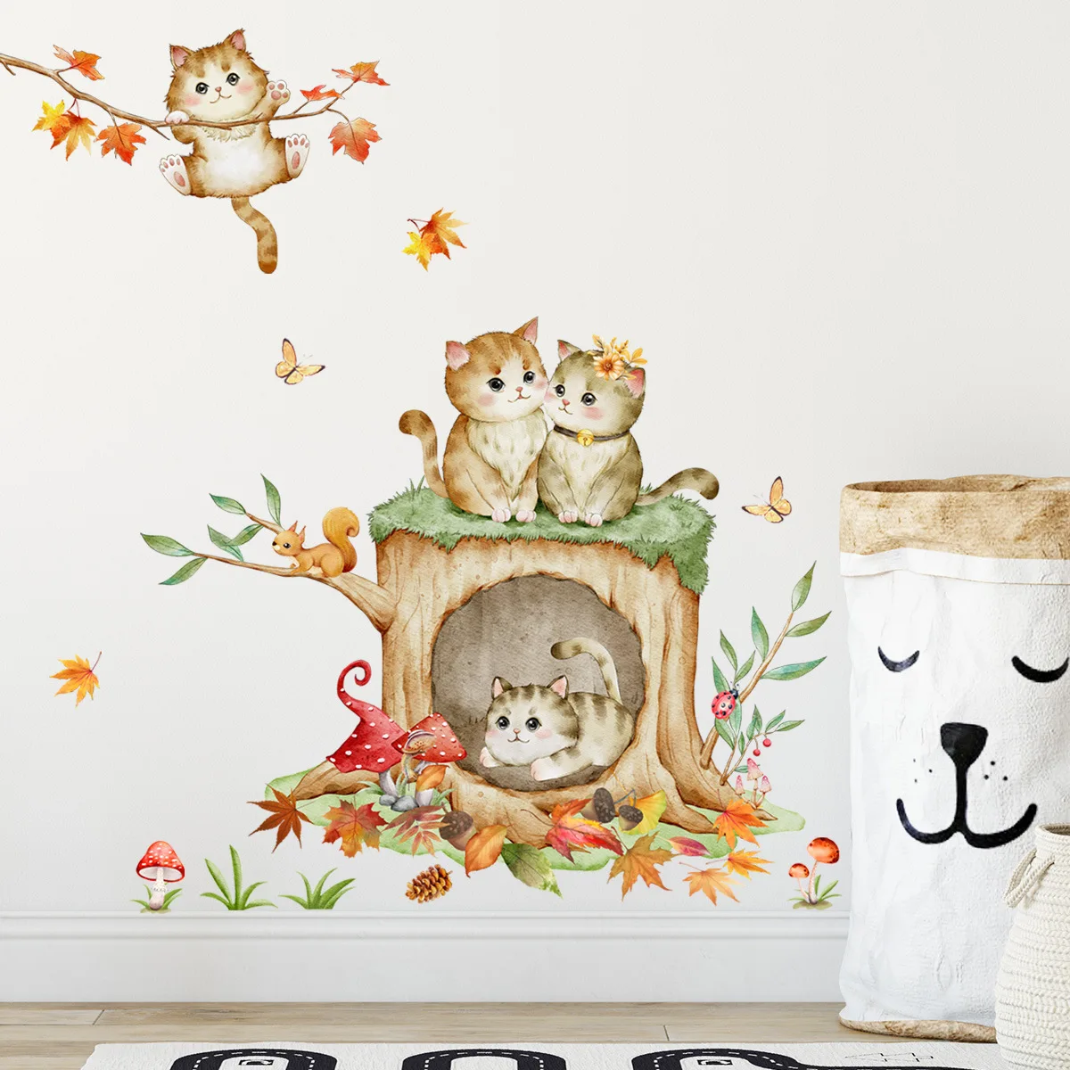 Cute Stump Cat Wall Sticker For Baby Room Children Bedroom Decoration Mural Self-adhesive Nursery Room Decor Cartoon Wallpaper
Cute Stump Cat Wall Sticker For Baby Room Children Bedroom Decoration Mural Self-adhesive Nursery Room Decor Cartoon Wallpaper
