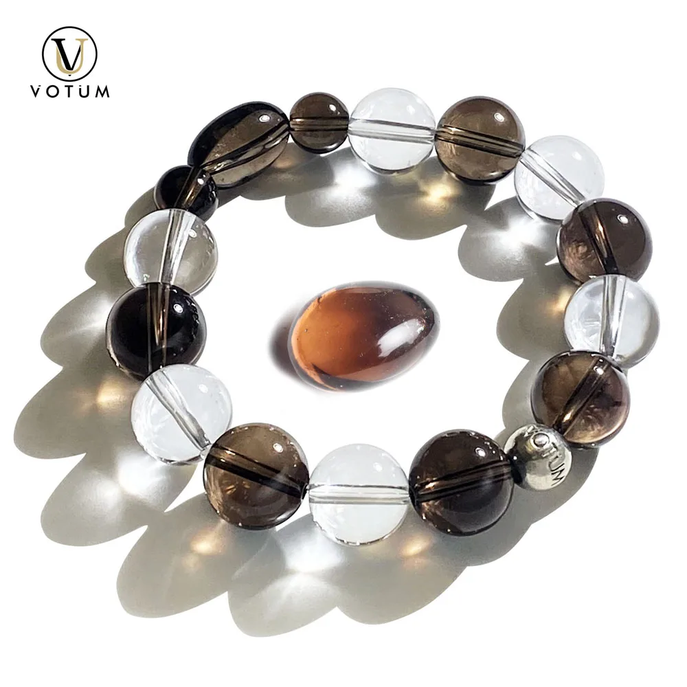 Votum Natural Smoky Quartz Beaed Bracelet with Clear Crystal 925 Silver Beads Custom Healing Stone for Women Men Jewelry Gift
Votum Natural Smoky Quartz Beaed Bracelet with Clear Crystal 925 Silver Beads Custom Healing Stone for Women Men Jewelry Gift
