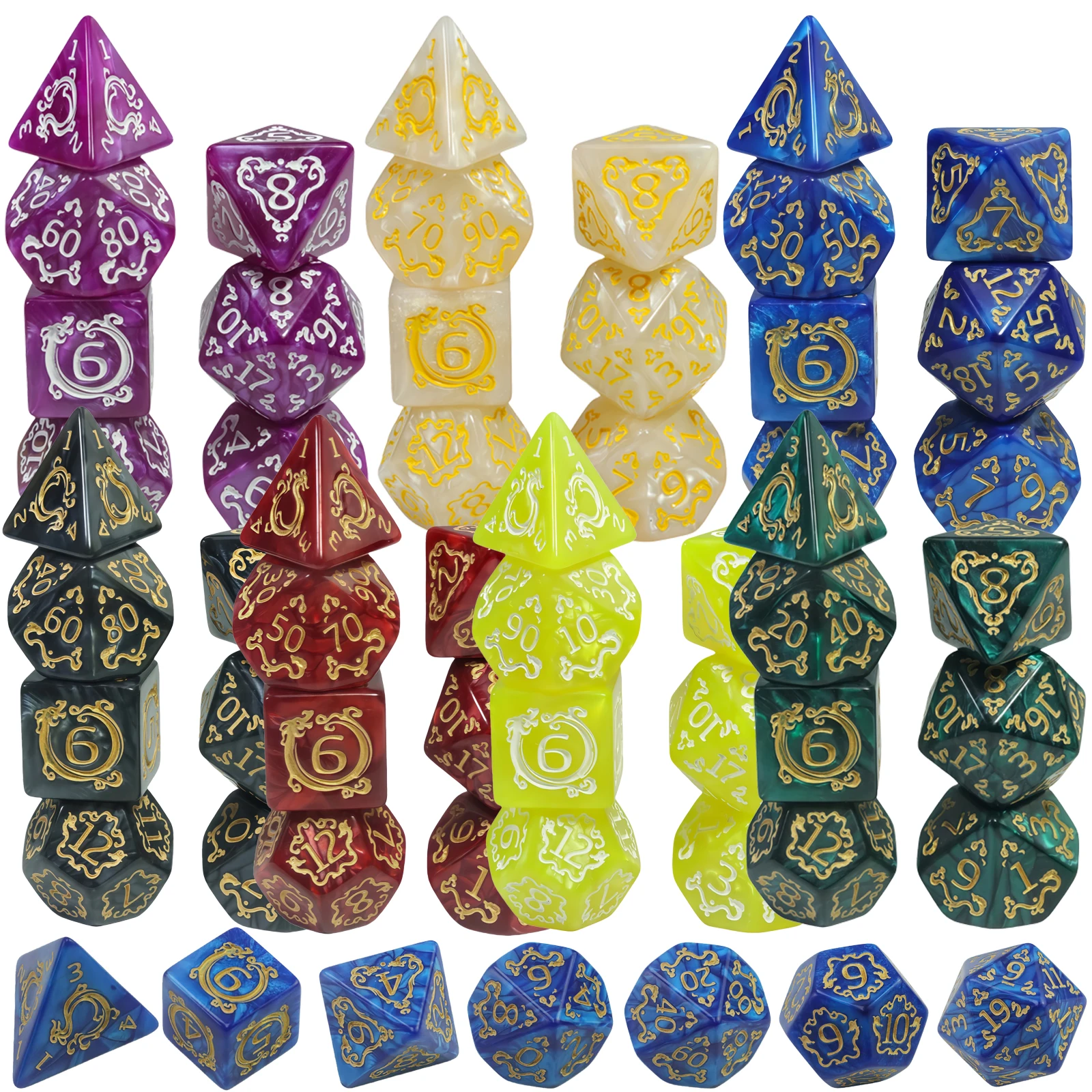 7pcs D4-D20 DND Dice Set Polyhedral Digital Dice for Running Team RPG Entertainment Table Game
7pcs D4-D20 DND Dice Set Polyhedral Digital Dice for Running Team RPG Entertainment Table Game