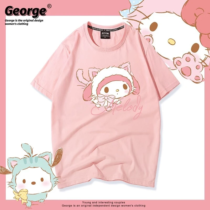 Cute cartoon cat Meltipa round-neck short-sleeved summer 100% pure cotton trendy men's and women's T-shirts
Cute cartoon cat Meltipa round-neck short-sleeved summer 100% pure cotton trendy men's and women's T-shirts